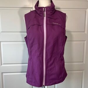 Eddie Bauer Vest Womens Purple Full Zip Lightweight Outdoor Sporty Medium
